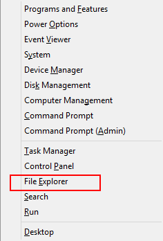 Windows Quick Access Menu, File Explorer